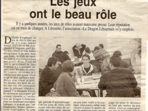 Page de Journal sur le Dragon Libournais