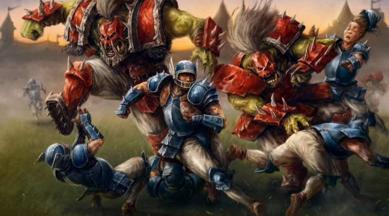 Illustration d'une mélée de Blood Bowl