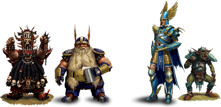 Nains, Nains du chaos, Elfe, Gobelins de la ligue de Blood Bowl du Dragon Libournais