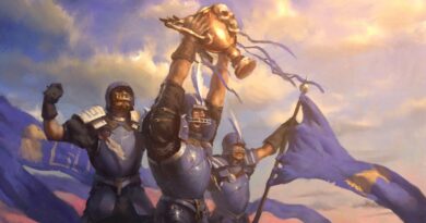 Illustration de joueurs de Blood Bowl brandissant une coupe !