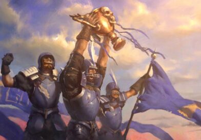 Illustration de joueurs de Blood Bowl brandissant une coupe !